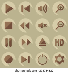 Flat modern design with shadow icon player