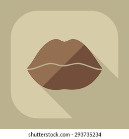 Flat modern design with shadow icon lips