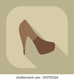 Flat modern design with shadow icon women's shoes