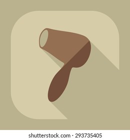Flat modern design with shadow icon hairdryer