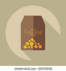 Flat modern design with shadow icon coffee