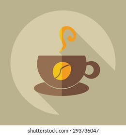 Flat modern design with shadow icon coffee