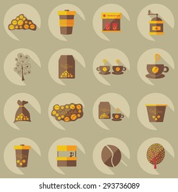 Flat modern design with shadow icon coffee