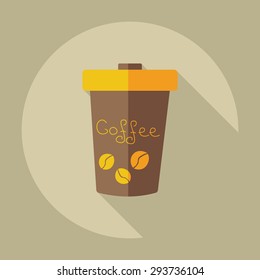 Flat modern design with shadow icon coffee