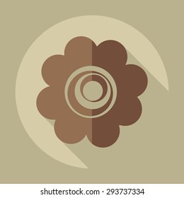 Flat modern design with shadow icon flower