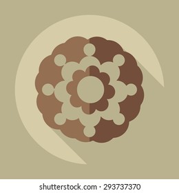 Flat modern design with shadow icon flower