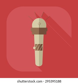 Flat modern design with shadow icon microphone