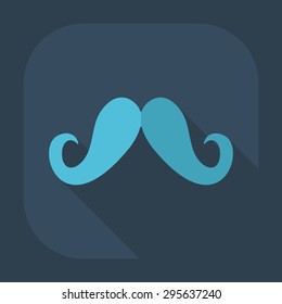 Flat modern design with shadow icon mustache