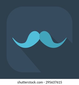 Flat modern design with shadow icon mustache