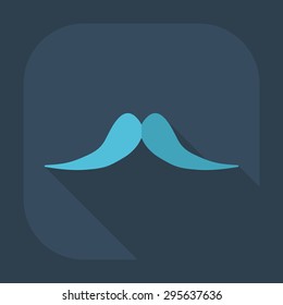 Flat modern design with shadow icon mustache