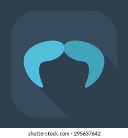 Flat modern design with shadow icon mustache
