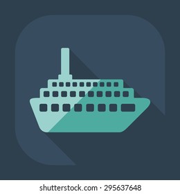 Flat modern design with shadow icon ship