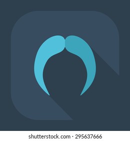 Flat modern design with shadow icon mustache