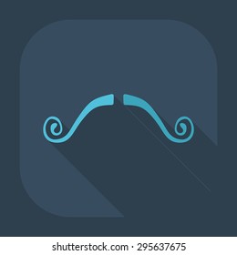 Flat modern design with shadow icon mustache