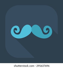 Flat modern design with shadow icon mustache
