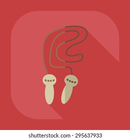 Flat modern design with shadow icon skipping rope