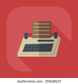 Flat modern design with shadow icon typewriter