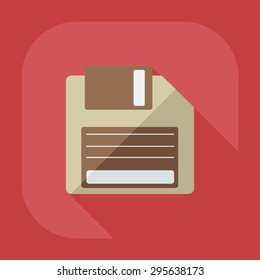 Flat modern design with shadow icon diskette