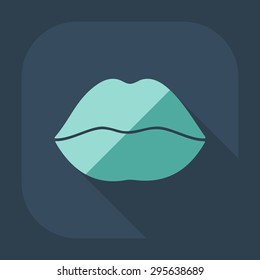 Flat modern design with shadow icon lips