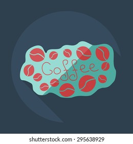 Flat modern design with shadow icon coffee