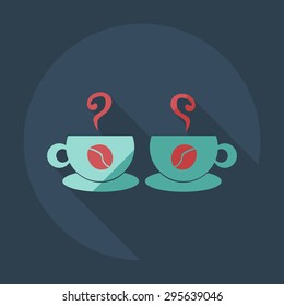Flat modern design with shadow icon coffee