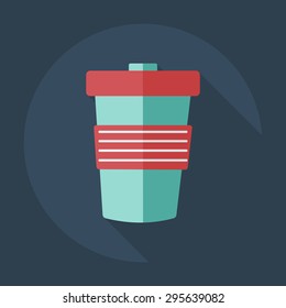 Flat modern design with shadow icon coffee