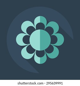 Flat modern design with shadow icon flower