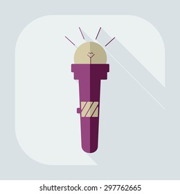 Flat modern design with shadow icon microphone
