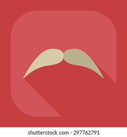 Flat modern design with shadow icon mustache