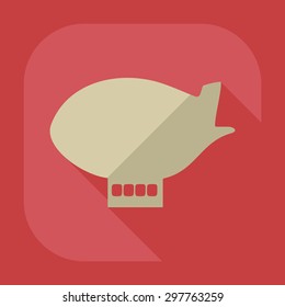 Flat modern design with shadow icon airship