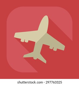 Flat modern design with shadow icon plane