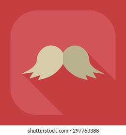 Flat modern design with shadow icon mustache