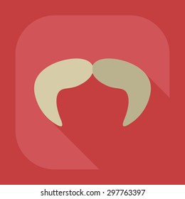 Flat modern design with shadow icon mustache