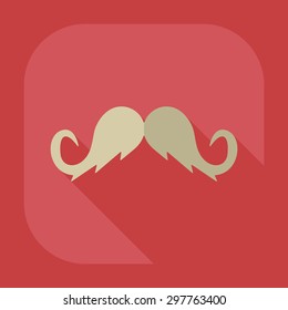 Flat modern design with shadow icon mustache