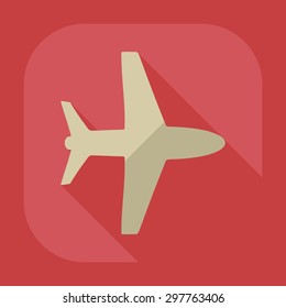 Flat modern design with shadow icon plane