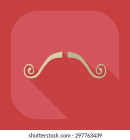 Flat modern design with shadow icon mustache