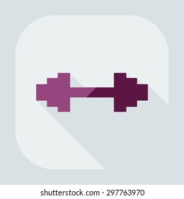 Flat modern design with shadow icon dumbbell