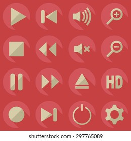 Flat modern design with shadow icon player