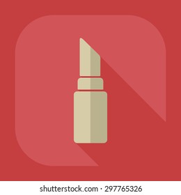 Flat modern design with shadow icon lipstick