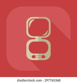 Flat modern design with shadow icon pocket mirror