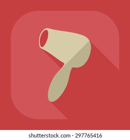Flat modern design with shadow icon hairdryer