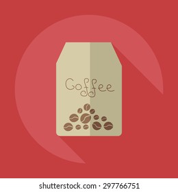 Flat modern design with shadow icon coffee