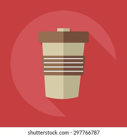 Flat modern design with shadow icon coffee