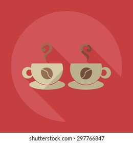 Flat modern design with shadow icon coffee