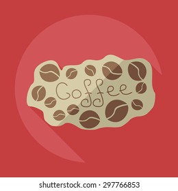Flat modern design with shadow icon coffee