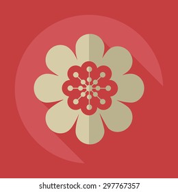 Flat modern design with shadow icon flower