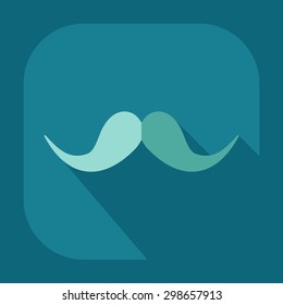 Flat modern design with shadow icon mustache