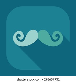 Flat modern design with shadow icon mustache