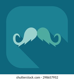 Flat modern design with shadow icon mustache