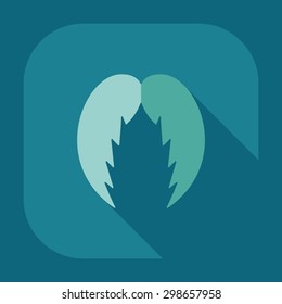 Flat modern design with shadow icon mustache